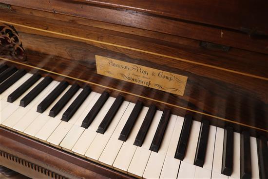 A George IV mahogany and rosewood banded square piano, by Paterson, Roy & co of Edinburgh, c.1826-39 W.172cm